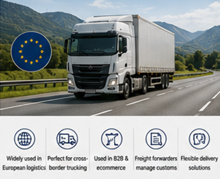 Eurooppalaiset kuorma-autot ja logistiikkaoperaatiot DDP- ja DAP-toimitusehdoilla