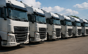 Kalustovakuutus, joka kattaa useita kuorma-autoja, perävaunuja ja logistiikan hyötyajoneuvoja