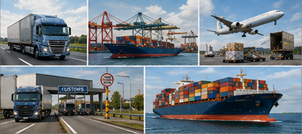 Kansainvälinen tavarankuljetus rajanylittävin kuorma-autoin, rahtialuksin, tullin ja globaalien logistiikkaoperaatioiden parissa