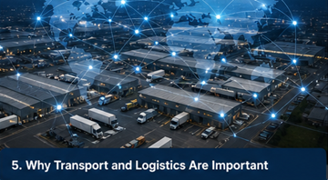 Globaali logistiikkaverkosto, joka näyttää kuljetusyhteydet Euroopan halki osana toimitusketjua
