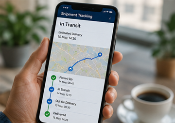 Asiakas käyttää mobiilia lähetysseurantasovellusta reaaliaikaisilla toimituspäivityksillä ja ilmoituksilla