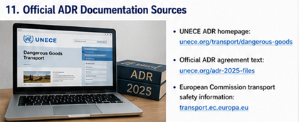 Viralliset ADR-säädöstekstit ja UNECE:n vaarallisten aineiden kuljetuksen resurssit