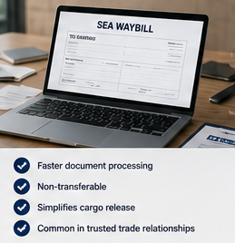 Sea Waybill -digitaalinen kuljetusdokumentaatio merikuljetuksiin